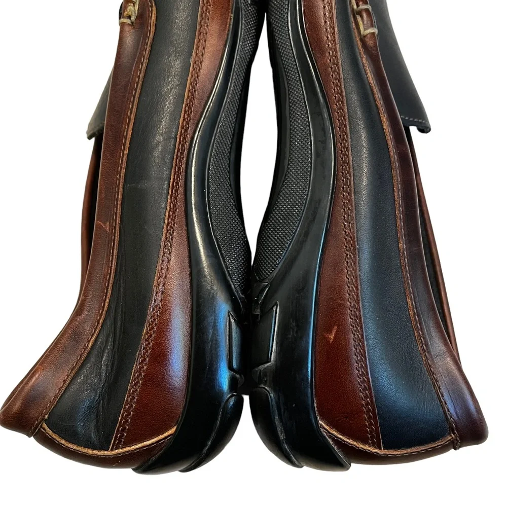 Allen Edmonds Two-Tone Black and Brown Leather Slip-On Loafer